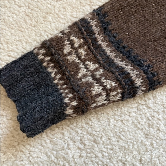 Vintage Eddie Bauer hand knit wool blend fair isle Naraimo cardigan (FLAW), sz S - Picture 4 of 10